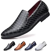 Men's Vegan Leather Smoking Loafers Slip-on Flat Casual Lightweight Driving Walking Shoes Business Dress Oxford Shoes