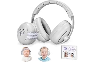 AIXMEET 2 in 1 Baby Ear Muffs Noise Protection,Baby Ear Defenders, Noise Cancelling Headphones for Baby & Toddler 0-36 Months