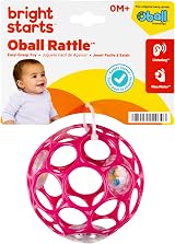 Bright Starts Oball Easy-Grasp Rattle Pink BPA-Free Infant Toy 0+ 4 Inches view 8