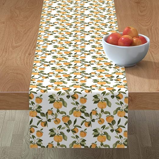Amazon Com Roostery Tablerunner Oranges Kitchen Decor Summer