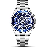 Biden Mens Watches Chronograph Stainless Steel Waterproof Date Analog Quartz Watch Business Casual Fashion Wrist Watches for Men, Gold D, Quartz Watch,Chronograph