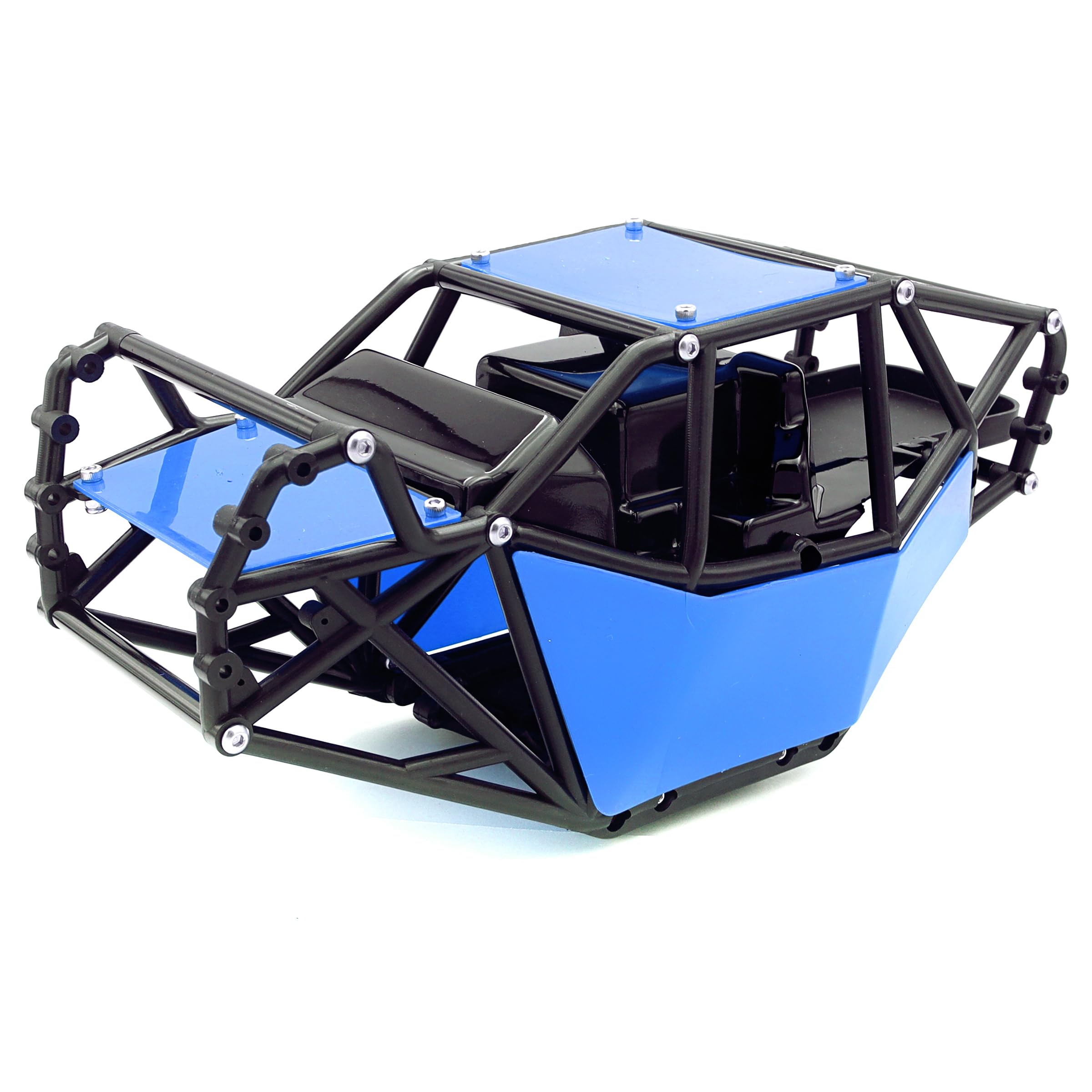 Photo 1 of HOPLEX RC Roll Cage Rock Buggy Body Shell 1/10 Scale Nylon Rock Buggy Body Cage for Axial SCX10 SCX10 II, Durable RC Rock Crawler Upgrade(Blue)