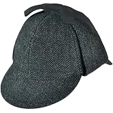 Sherlock Holmes Herringbone Wool Blend Hat (Small) Gray