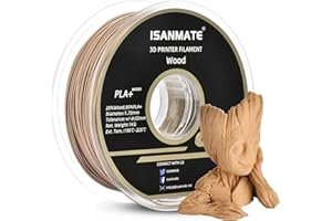 iSANMATE Wood Filament 1.75mm, PLA+ Wood Filament 1.75mm, 3D Printer Filament 1kg/Spool (Update 30% Real Wood Fiber)