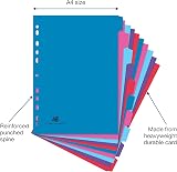 Oxford Campus A4 10-Part Dividers Multi-Coloured Tabs for Binders view 4