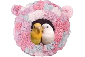 ZIXMIX Fanlahmtasy Bird Nest - Bird Bed for Cages – Durable Finch Nest, Ideal for Parakeets, Supports Repeated Washing – Flannel-Made, Colorproof Bird's Nest (Pink)