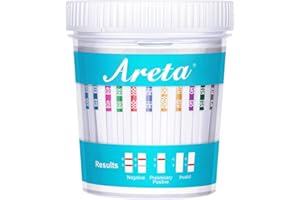 Areta Multi-Drug Test Cup: Detect for Amphetamine,Oxazepam,Cocaine,Marijuna,Methamphetamine,Morphine,Oxycodone, Secobarbital,Buprenorphine,MET,Phencyclidine,Methadone ACDOA2-2124 (4 Pack)