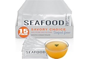 SAVORY CHOICE Seafood Broth Concentrate, 15 Packets (12g) - Gluten-Free, Diary-Free Broth Concentrate