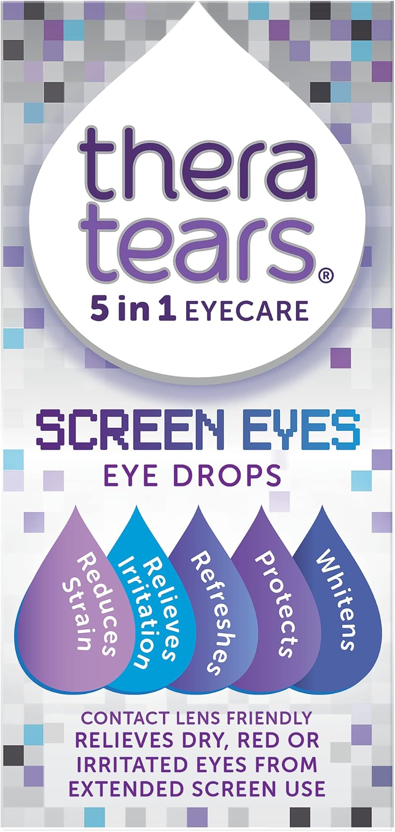 TheraTears Screen Eyes 5 in 1 Eye Drops 10ml Contact Lens Friendly