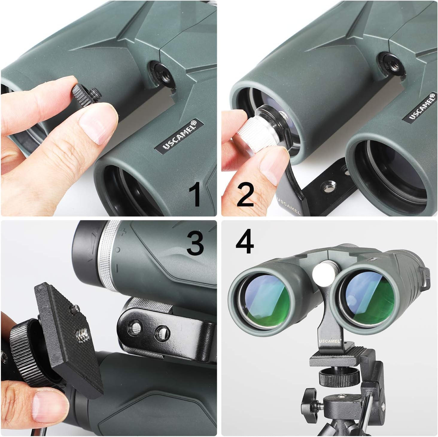 USCAMEL L Type Metal Tripod Mounting Adapter for Porro Binoculars, Black - Image 5