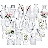 Brajttt Glass Bud Vase Set of 32 pcs,Bud Vases in Bulk,Small Vases for Centerpieces, Mini Flower Vase Bulk for Rustic Wedding Home Table Decorations