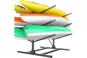 Ultrawall Kayak Storage Rack, Freestanding Kayak Racks For Garage, Adjustable Kayak Stand, Heavy Duty Paddle Board Rack For Kayak, Canoe, Surfboard, 660lbs Capacity, 3 Levels for 6 Kayaks