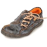 TMA EYES Five Finger Sole Side Lace-Up Leather Woemn Casual Shoes