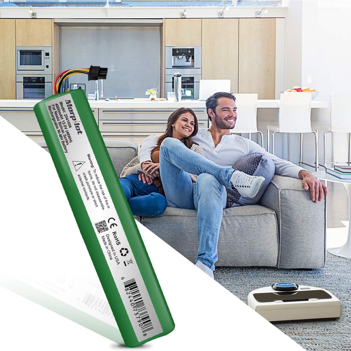 Morpilot 12V 4000mAh NiMh Battery for Neato Botvac Series 70e, 75, 80, 85 Robotic Vacuum 945-0129 945-0174 (Not compatible with Neato D3 D5 D7): Home & Kitchen