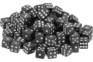 uxcell 100Pcs Mini Dice, 8mm/0.31" Acrylic Tiny Six Side Game Dot Square Dice Bulk for Table Board Game Party Activities, Bla