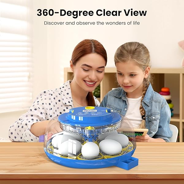 KANAD INCUBATORS FOR HATCHING EGGS, 18 EGG INCUBATOR WITH AUTOMATIC TURNING AND HUMIDITY CONTROL, DUAL TRAYS & AUTO WATER REFILL, 360° VIEW INCUBATOR FOR CHICKEN, DUCK, QUAIL EGGS