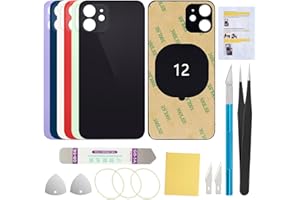 UooFide Rear Back Screen Cover Glass Replacement Compatible with iPhone 12 6.1-Inches All Carriers (Black)