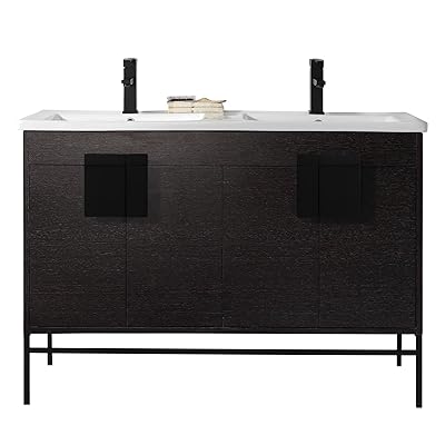 Buy Fine Fixtures Modern Black 48 Bathroom Vanity Set Black Matte Hardware Vireous China Sink Top Online In Poland B08fcqwff5