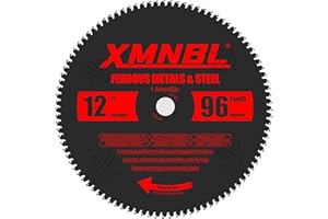 XMNBL 12 Inch Saw Blade for Aluminum,Replace for Diablo 12 Inch Medium Aluminum Cutting Saw Blade,Compatible with 12" Miter/Table Saws for Cutting Non-Ferrous Metal & Plastic.1 Inch Arbor