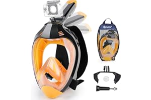 IGYM Full Face Snorkel Mask, Snorkeling Gear for Adults with Dry Top Breathing System and Detachable Camera Mount, Foldable Snorkel Mask Adult, Anti-Fog & Anti-Leak