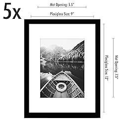 Americanflat 9x12 Picture Frame Set of 5 in Black