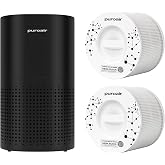 PuroAir 240 HEPA Air Purifier + Air Filter Bundle (2 Replacement Filters) | 3-in-1 Filter for Home Pets Bedroom with CarbonTech for Smoke, Odor, Allergies is 500X Stronger, Auto Air Sensor, Sleep Mode