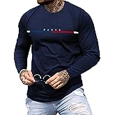 SOLY HUX Men's T Shirts Letter Print Long Sleeve Round Neck Tee Tops