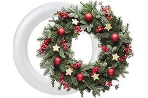 2Pcs Foam Wreath Form 12 Inch White Wreath Base for DIY Christmas Wreaths, Floral Arrangements, Crafts, Wedding and Holiday D