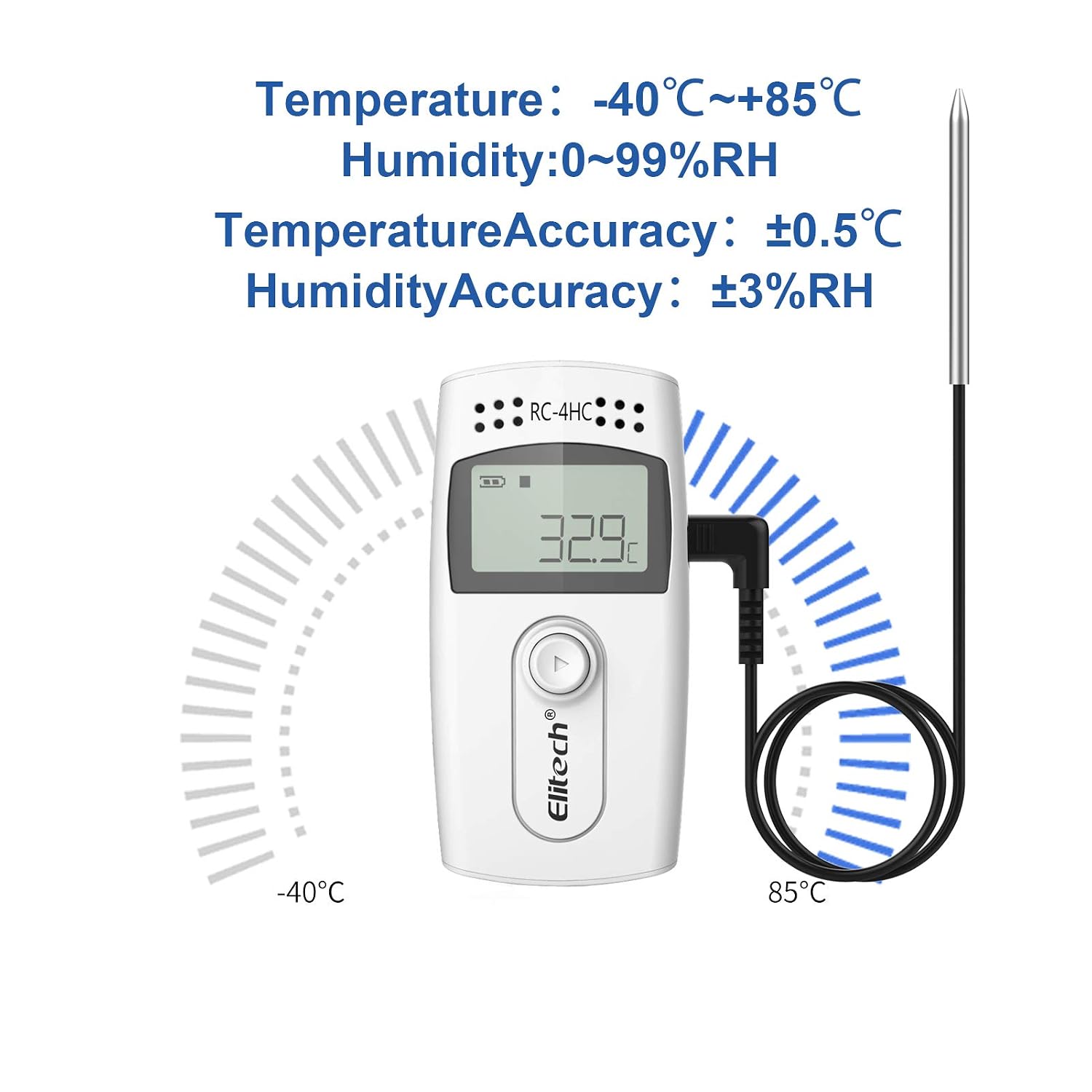 Elitech USB Temperature and Humidity Data Logger RC-4H Upgraded, Refrigerator Thermometer, Food Storage Monitor - Image 3