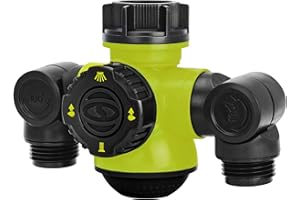 SJI-MFGA2-SJG - Aqua Joe PRO Multi-Function Outdoor Faucet and Dual Garden Hose Tap,Green