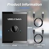 Tsadeer USB 3.0 KVM Switch Hub for 1 PC Sharing Keyboard Mouse Printer Black view 8