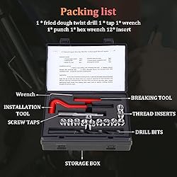 17 Pcs M12x1.5 Thread Repair Insert Kit,Thread
