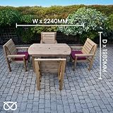 Staffordshire 4ft 6in Wooden Garden Patio Set Table + 4 Chairs view 3