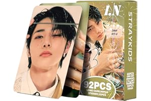 PYAJUU Stray Kids Photocards 92PCS Kpop Straykids Hollow Photocard Set Stray Kids 60PCS Giant Album Cards 32PCS Sticker Pack Boys and Girls Card (I.N)