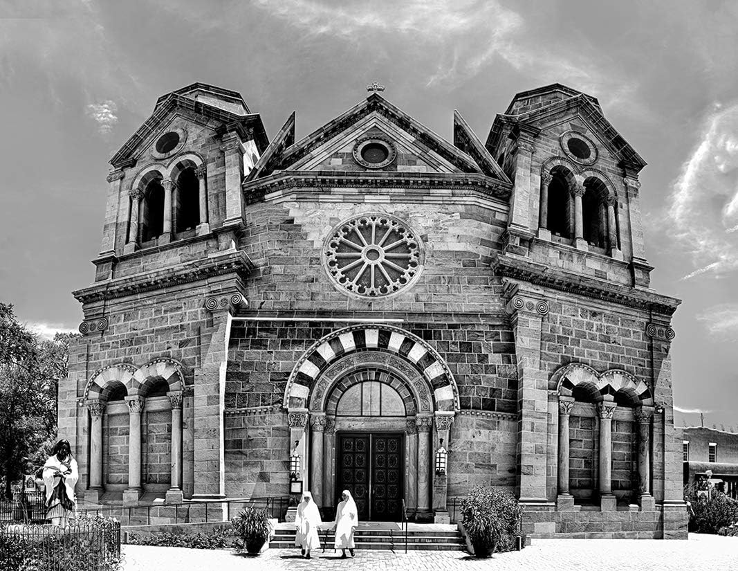 Photographs - Limited Edition 13x19 inch fine-Art Photograph on 100% Cotton Paper: Cathedral Basilica of Saint Francis of Assisi Church, Santa Fe, New Mexico