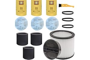 15 PCS Replacement Filter for Shop Vac 90304 90585 90107 Fits Most 5 Gallon Wet Dry Vacuum Cleaners, with Shop Vac 10-14 Gall