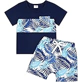 CETEPY Toddler Baby Boy Clothes Summer Holiday Style Outfits Short Sleeve Top T-Shirt & Pocket Pant Set 12 Months-4 Years old