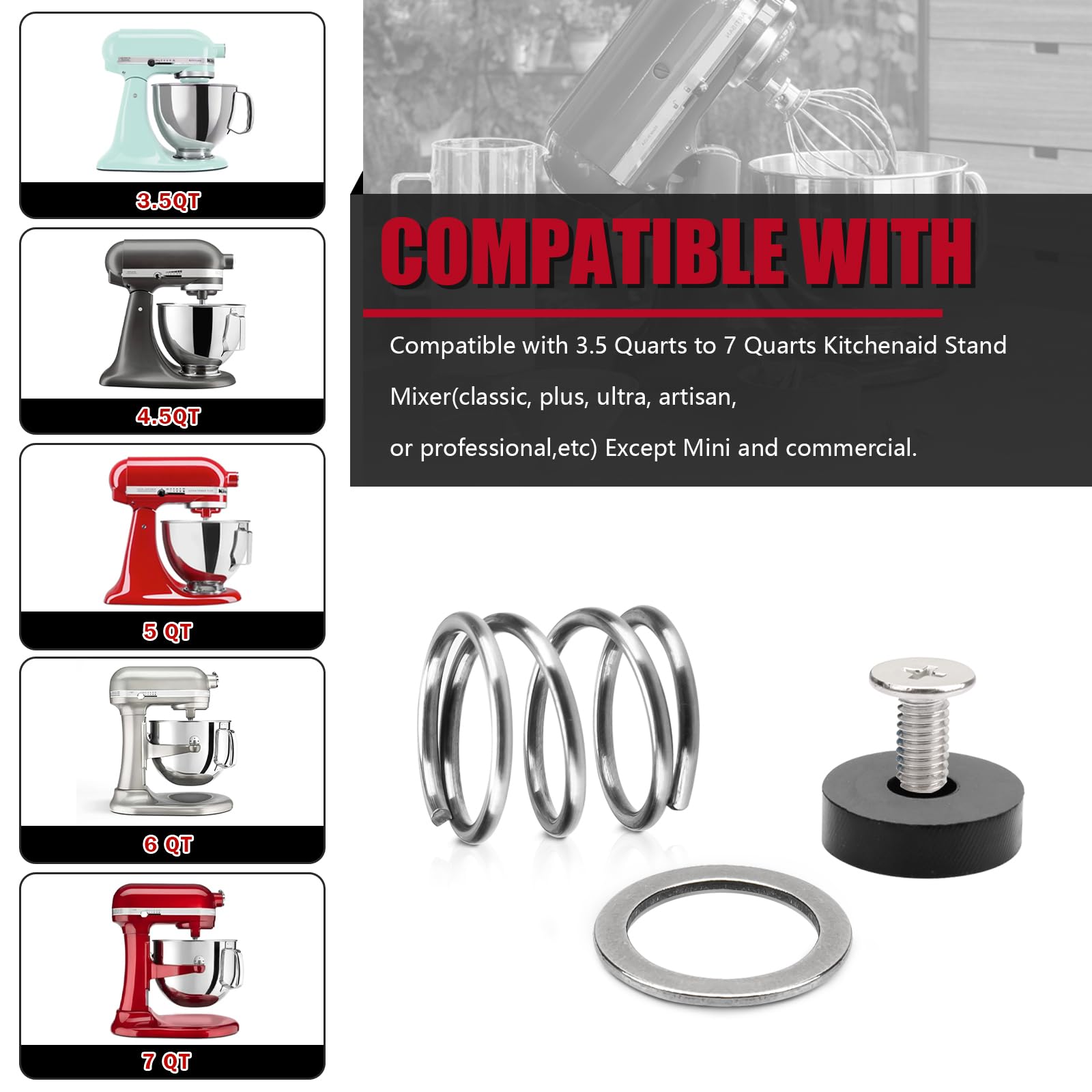 Spring and Washer Replacement for KitchenAid Mixers - Kitchenaid Tilt Head Mixers Attachments Kitchenaid Spring and Washer Kit