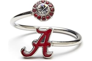 Stone Armory University of Alabama Crimson Tide Gifts - Script A Alabama Crimson Tide Rings with Crystals - Hypoallergenic and Adjustable Sizes 5-12 - Alabama Jewelry for Women