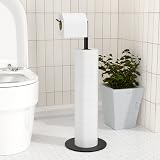 niffgaff Free-standing Stainless Steel Toilet Roll Holder Matte Black Finish view 7