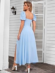 KUTUMAI Women's Summer Off Shoulder Maxi Dress Puff