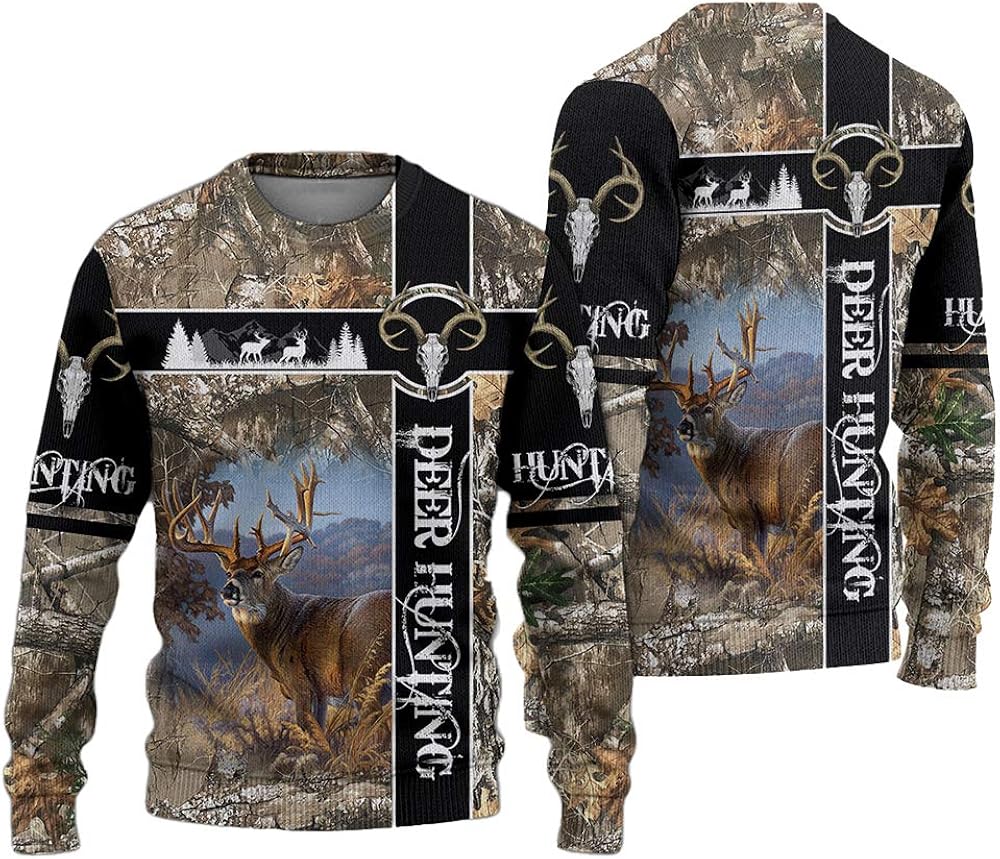 Love Deer Hunting OnThe Mountain Knitted Sweater Clothing