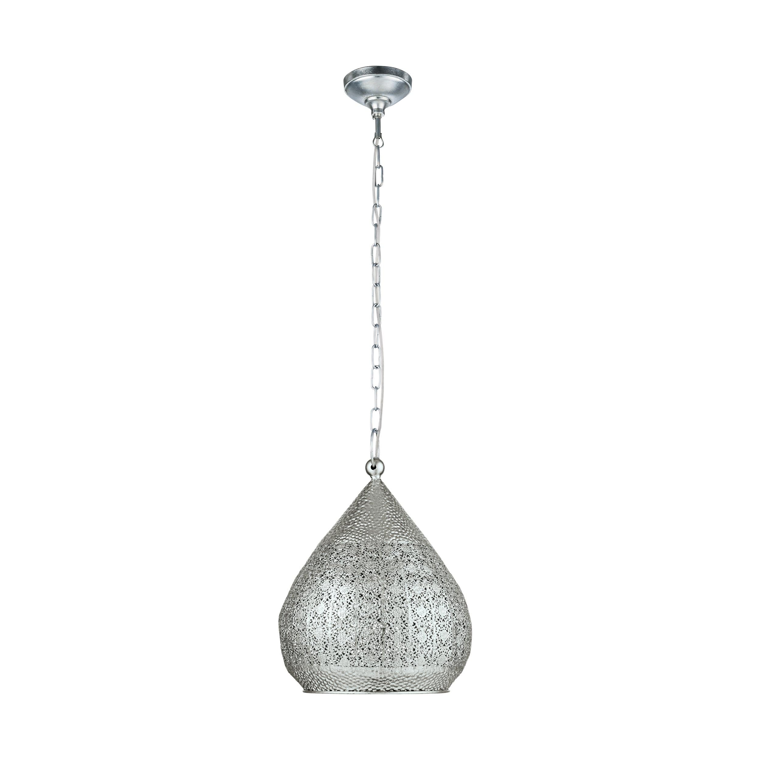 Eglo Pendant Light Melilla, 1-Light Hanging Lamp Vintage, Oriental, Moroccan, Steel Pendant Lamp in Silver, Dining Table Light, Hanging Living Room Lamp with E27 Socket, Ø 33 cm