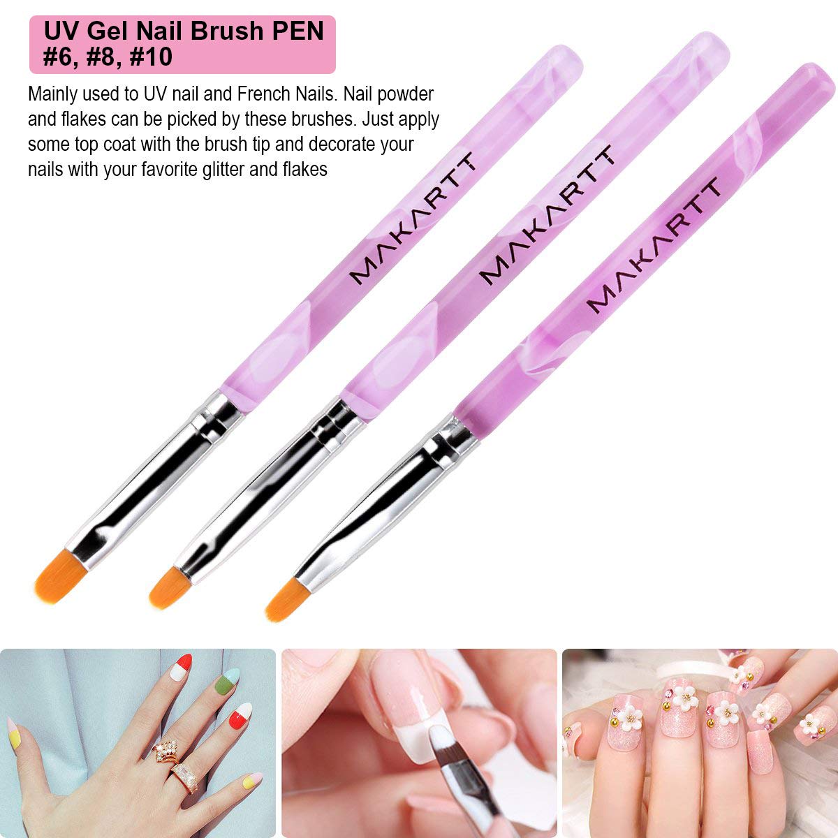 Makartt 7Pcs Uv Gel Nail Brush, Poly Extension Gel Brush, Nail Art Tips Builder Brush Nail Painting Brush Pen Set Q-02 : Beauty