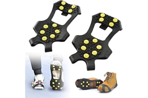 Ice Snow Grips for Shoes and Boots, Removable Snow Shoe Spikes, Anti Slip Ice Grippers for Climbing, Hiking, Jogging Outdoor