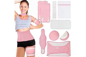 Easebliss Castor Oil Pack Wrap for Liver Detox, 9 Pcs Castor Oil Pack for Knee Neck Kit, Reusable Castor Oil Wrap Plus Size for Entire Body, Castor Oil Pack Wrap Organic Cotton for Stomach Breast