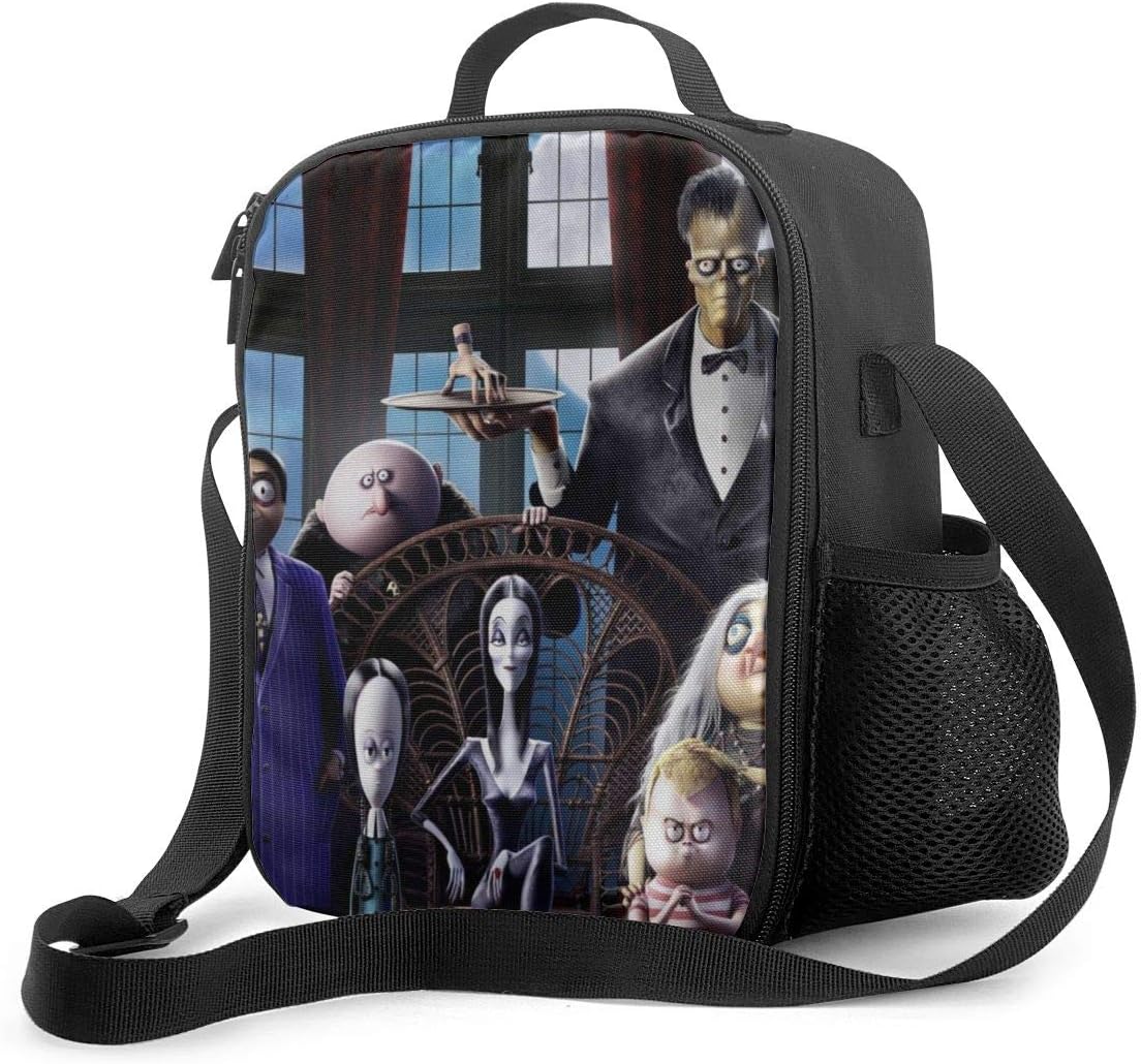 Insulated Lunch Bag, The Addams Family Printed Insulated Lunch Box School Picnic Thermal Carrying Gourmet Food Container Organizer, Lunch Bags for Kids, Girls, Boys and Women