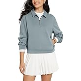 ODODOS Modal Soft Half-Zip Collared Sweatshirts for Women Long Sleeve Relaxed Pullover Top with Pockets