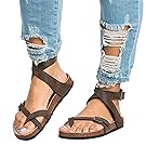 Womens Flat Sandals Buckle Strappy Thong Flip Flop Sandal Summer Shoes