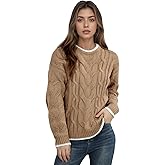 Oweisong Oversized Sweaters for Women Cable Knitted Pullover Jumpers Chunky Loose Sweaters Outfits for Fall Winter